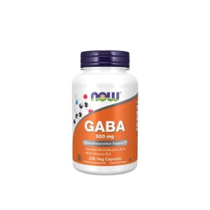 Now Supplements GABA & Vitamin B6 500mg Neurotransmitter 200 Veg Capsules