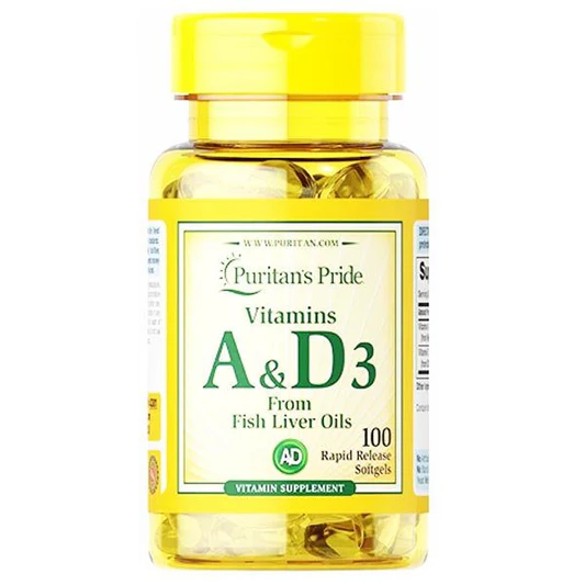 Puritans Pride Vitamins A And D3 Fish Liver Oils 100 softgels In Pakistan