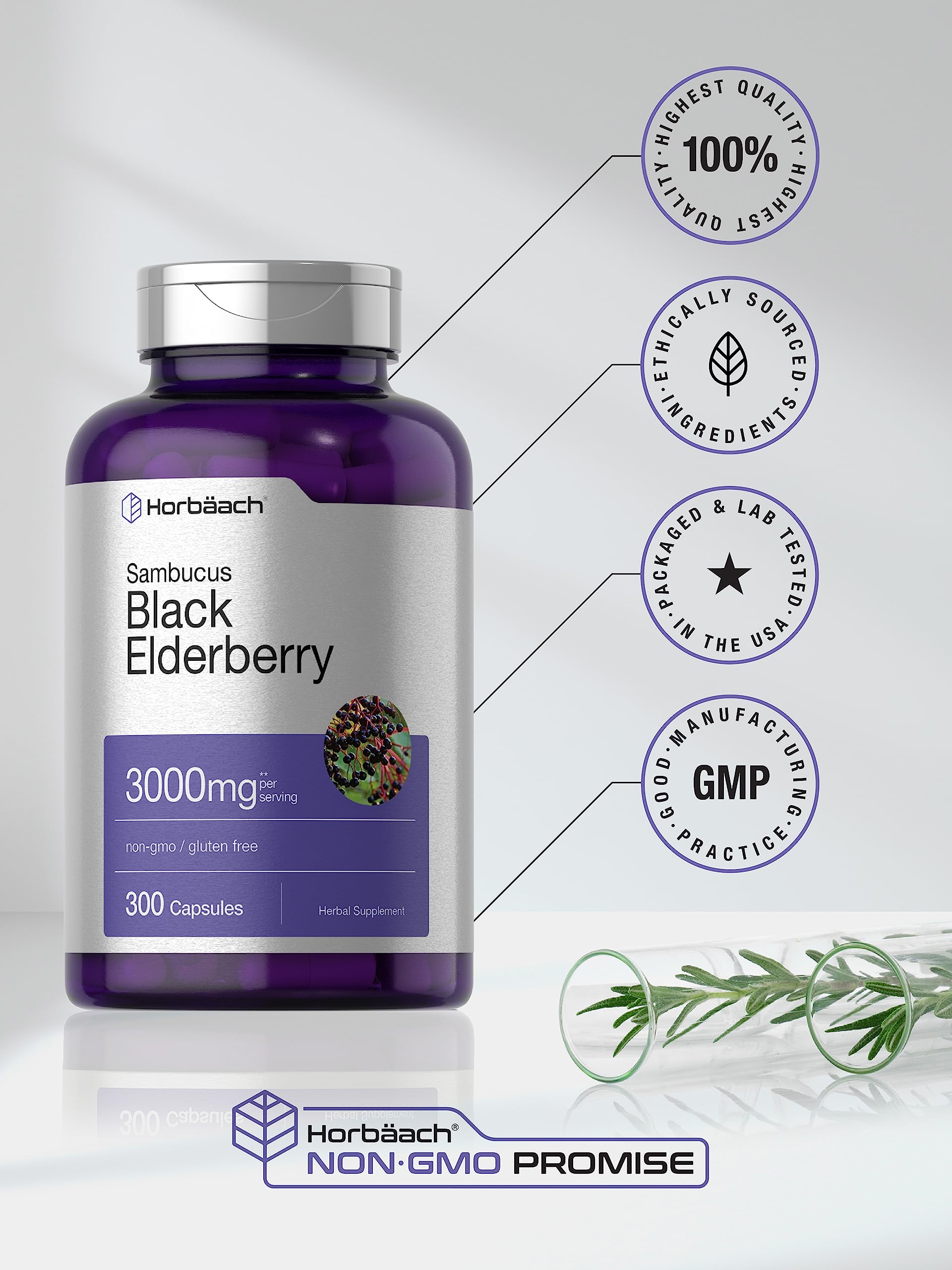 Horbäach Black Elderberry 3000mg Capsules in pakistan