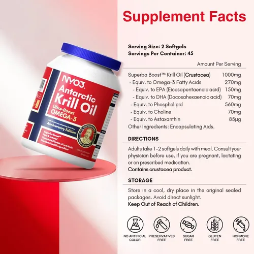 Krill Oil Omega 3 Supplement 1000mg 90 Softgels In Pakistan
