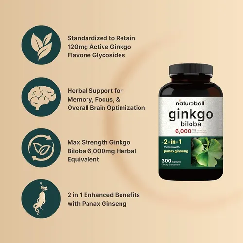 NatureBell Ginkgo Biloba 6000mg with Panax Ginseng In Pakistan