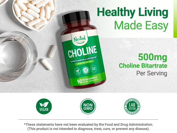Nested Naturals Choline Bitartrate 500mg