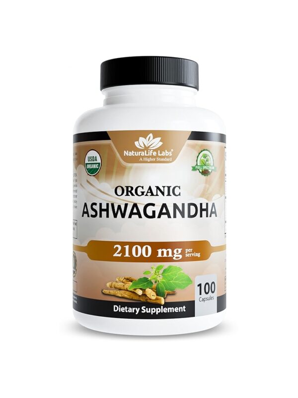 Organic Ashwagandha 2100 mg 100 Veggie Capsules in pakistan
