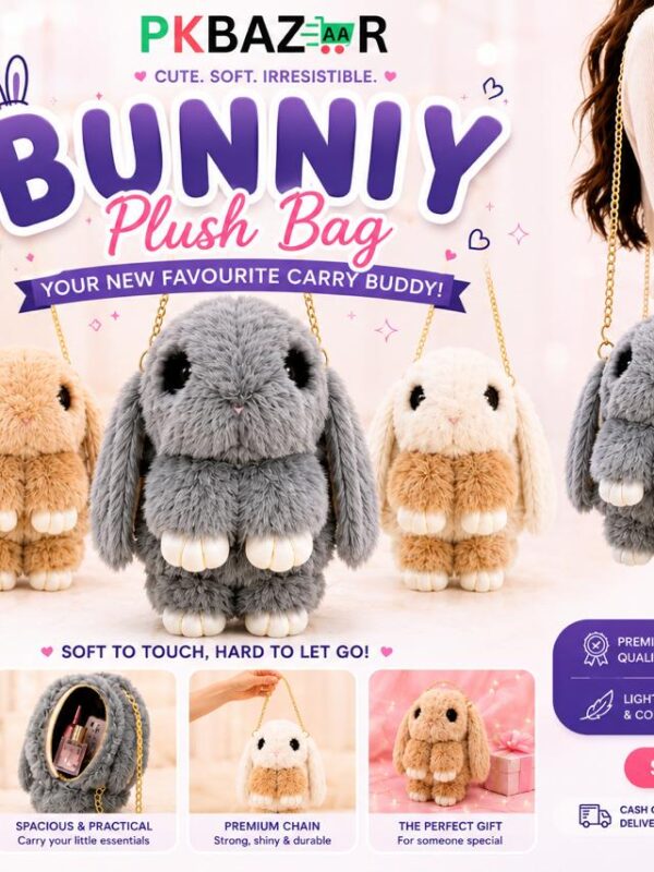 Bunny Plush Bag – Cute Rabbit Plush Crossbody Bag in Pakistan